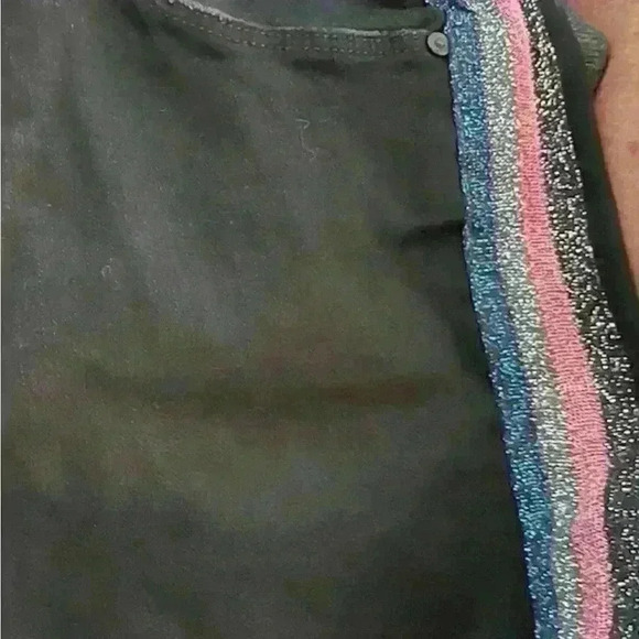 Mother High Waisted Looker Jeans Shorts Accent Black 28 Summer Glitter Frayed - Picture 6 of 6